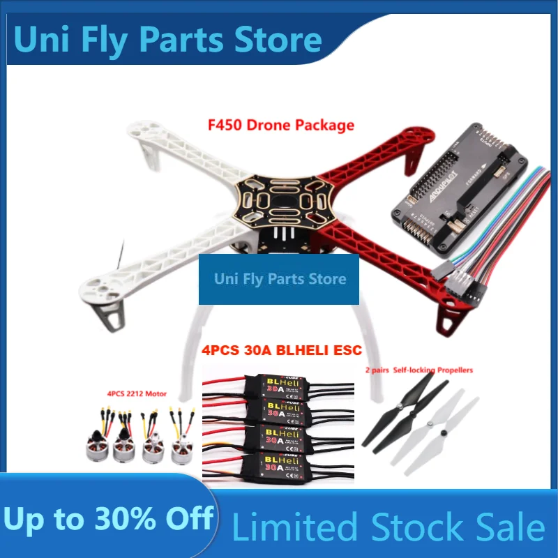 UniFlyF450 Drone Kit With 450 Frame For APM2.8 Flight Control Copter Quadcopter BLHELI 30A 2212 Motor ESC With Landing Gear