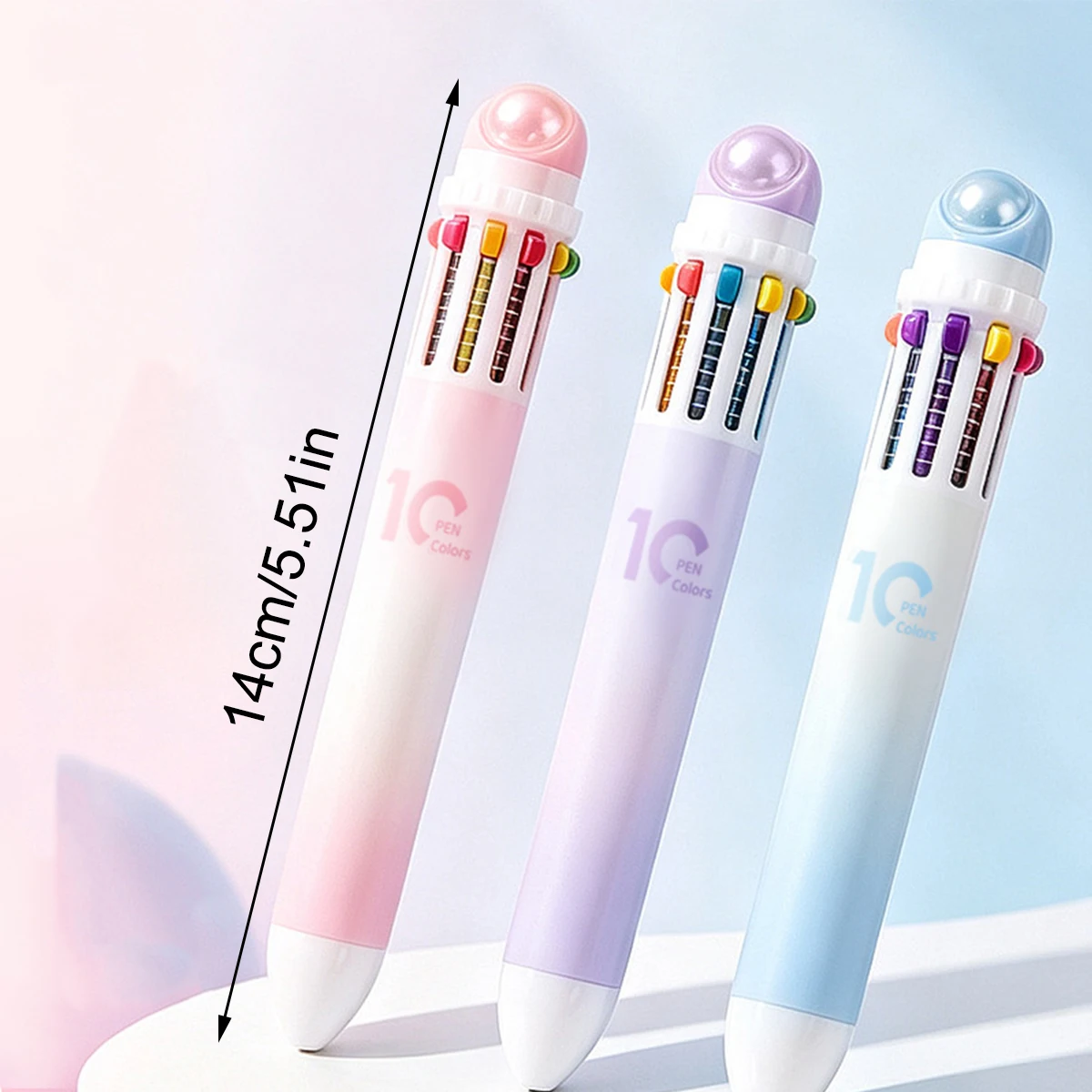 10 in 1 multi-color ballpoint pen, extendable multi-color ballpoint pen, 10 color ballpoint pen, suitable for schools and office