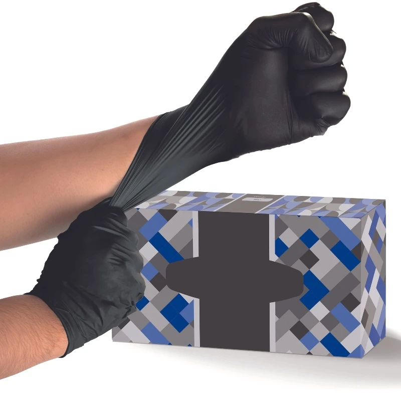 20/50/100PCS Nitrile Disposable Gloves Black 4mil Latex & Powder Free Cleaning Gloves Textured Gardening Kitchen Safety Gloves