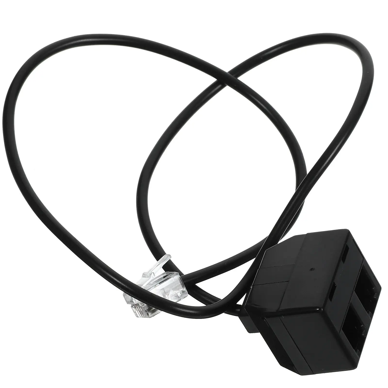 RJ9 Adapter Male Telephone Supplies to 2 Female Telephone Extension Cord 4P4C Black Phone Splitter Accessories