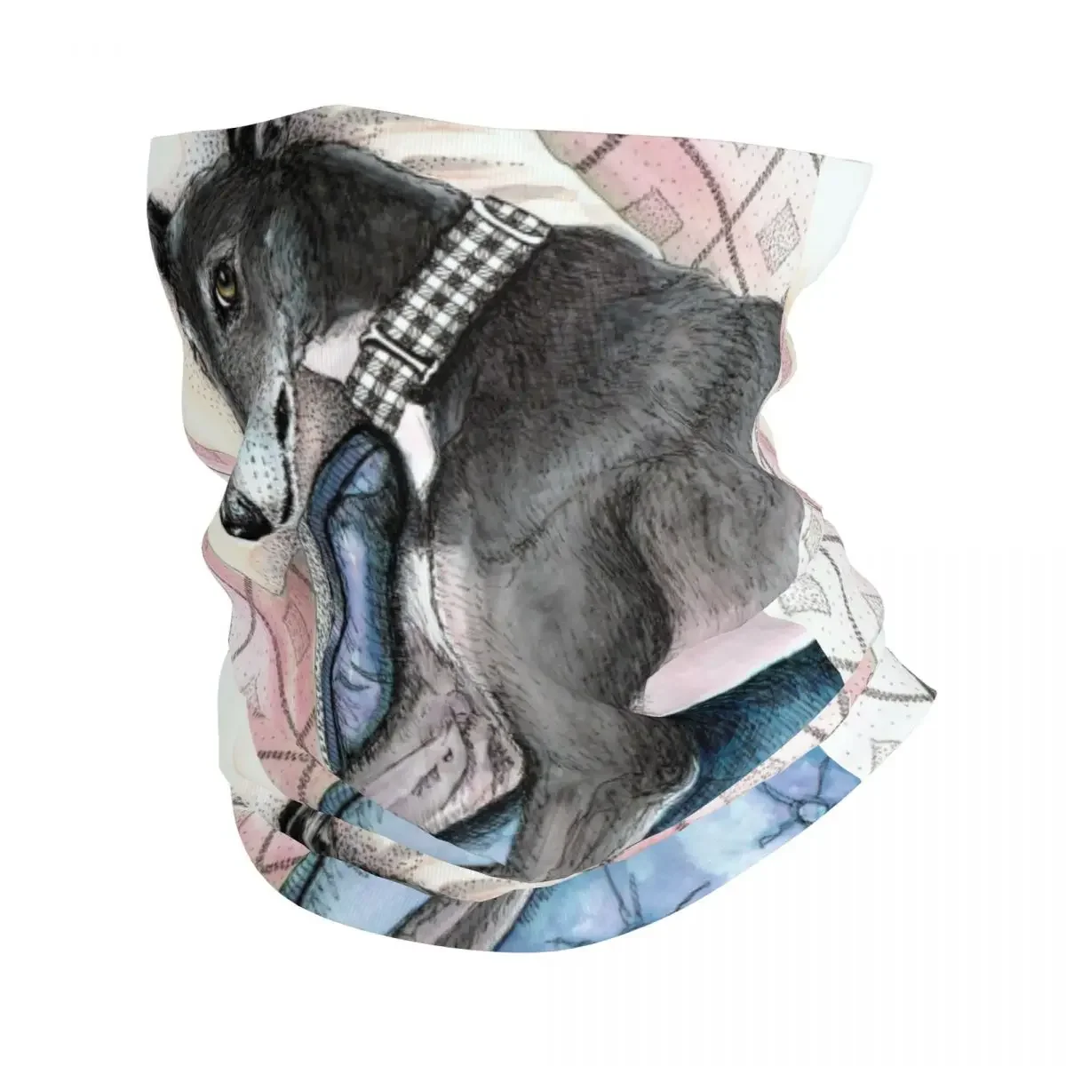 Lazy Greyhound Neck Gaiter Women Men UV Protection Winter Whippet Sighthound Dog Bandana Scarf for Hiking