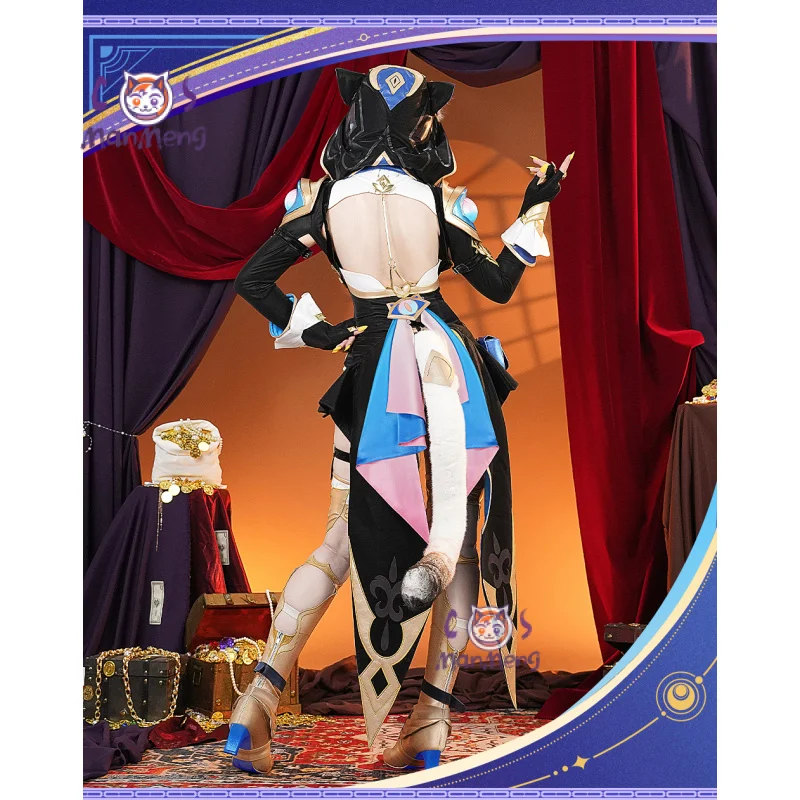 게임 Honkai: 스타 레일 Cifera 코스프레 의상 할로윈 파티 새로운 여성 점프 슈트 테일 액세서리 가발 소품 유니폼 Cifera 세트