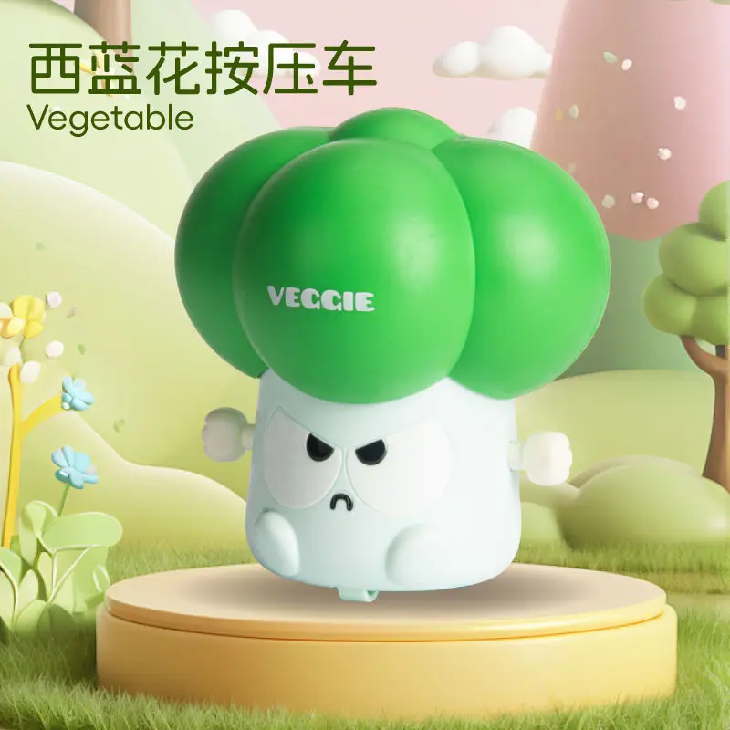 1 pçs diversão crianças imprensa carro de brinquedo do bebê dos desenhos animados multi estilo legumes berinjela repolho cebola glide carro criativo presente aniversário brinquedos
