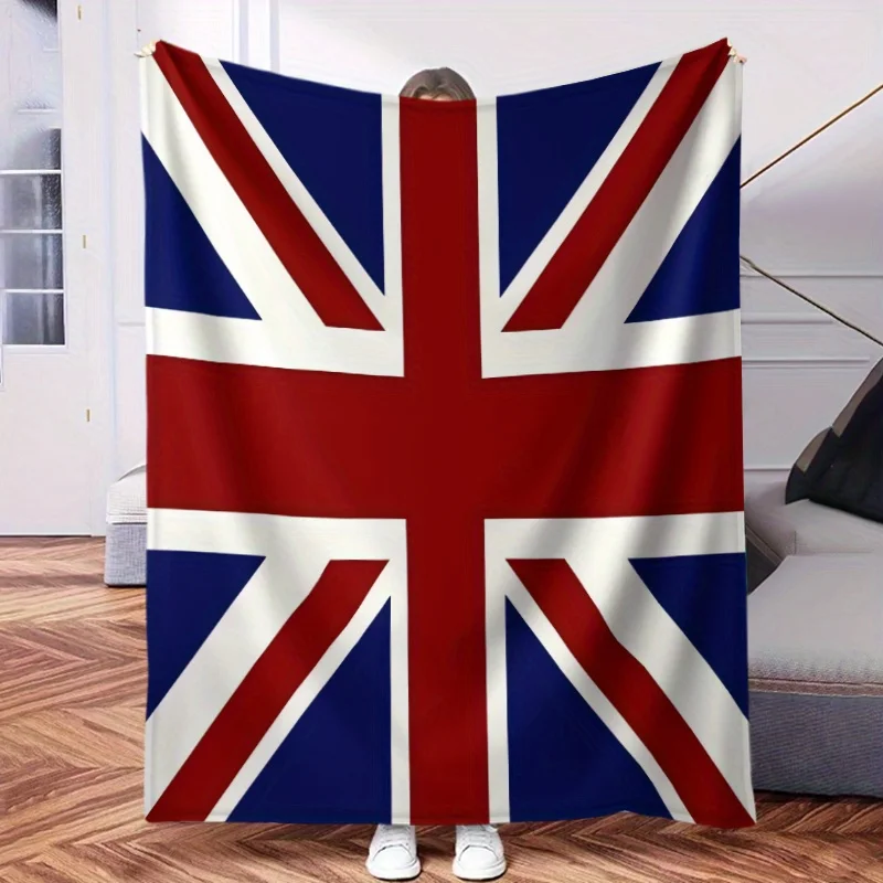 1pc Union Jack Themed Digital HD Printed Flannel Blanket, Small Throw Blanket, Blanket, Can Be Used as a Tapestry, Suitable for