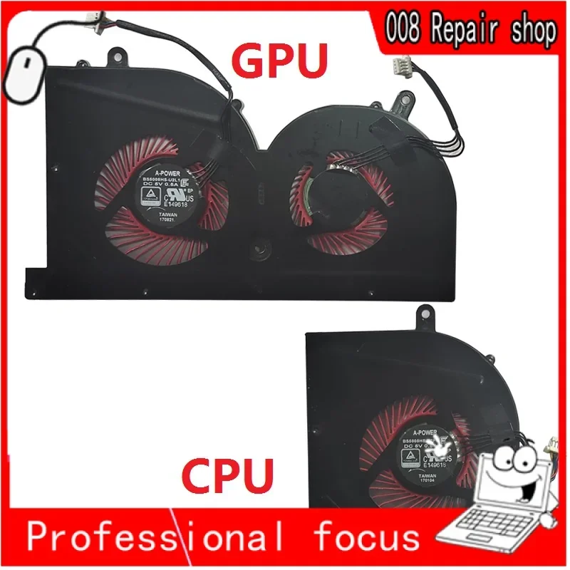 NEW Laptop cpu cooling fan for MSI GS63VR GS63 GS73 GS73VR MS-17B1 Stealth Pro C. .PU BS5005HS-U2F1 GPU BS5005HS-U2L1 COOLER