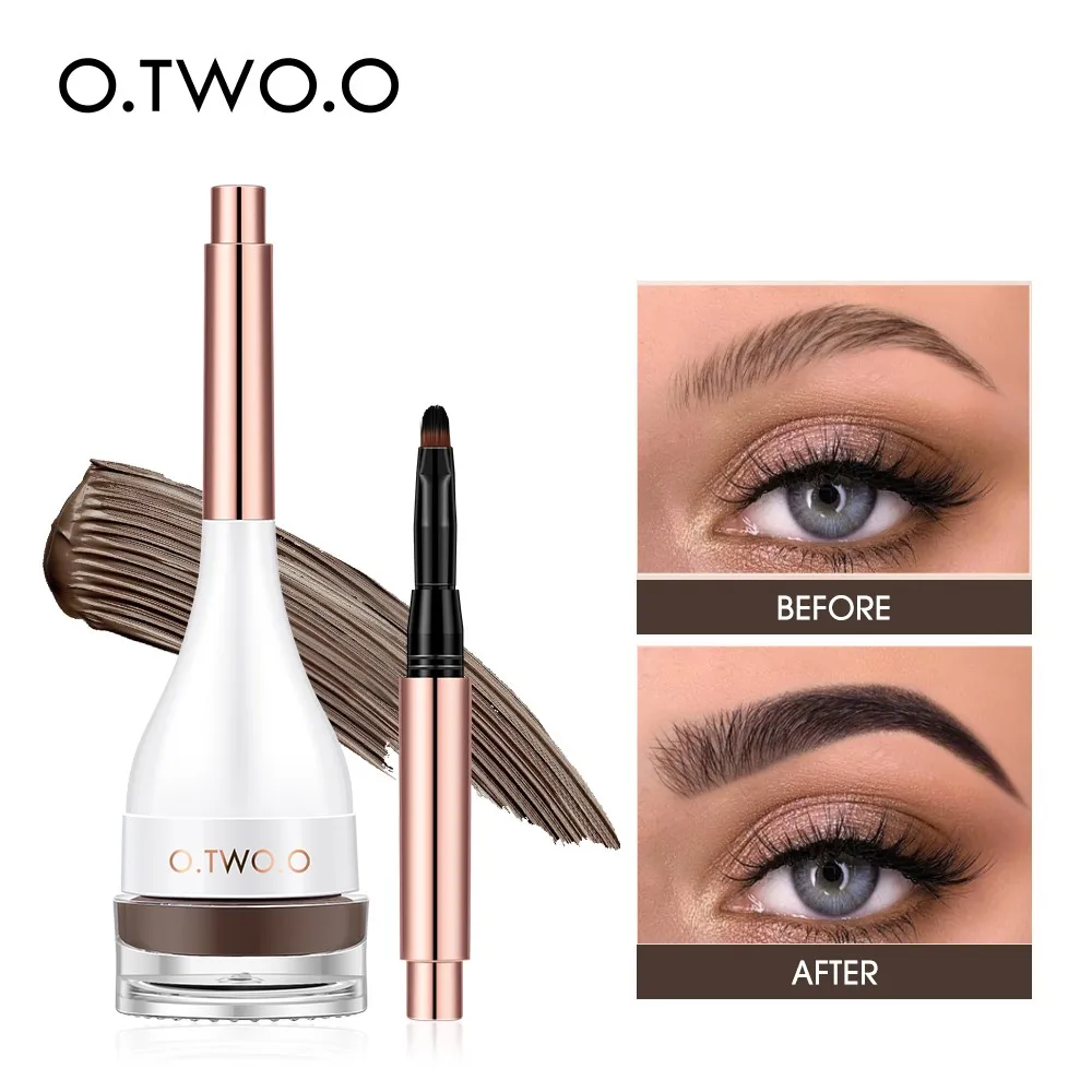 Wholesale O.TWO.O Eyebrow Pomade Brow Mascara Natural Waterproof Long Lasting Creamy Texture Tinted Sculpted Brow Gel with Brush