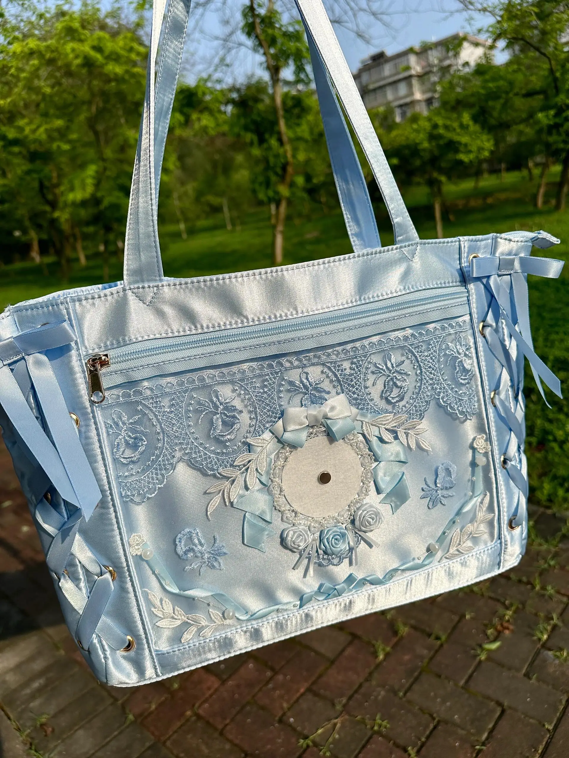 

Silk Satin Surface Y2K Commuter Tote Bag High-End Soft Doll Bag Large Capaci Japanese Sle Faionable Cool Sweet Girl Bag