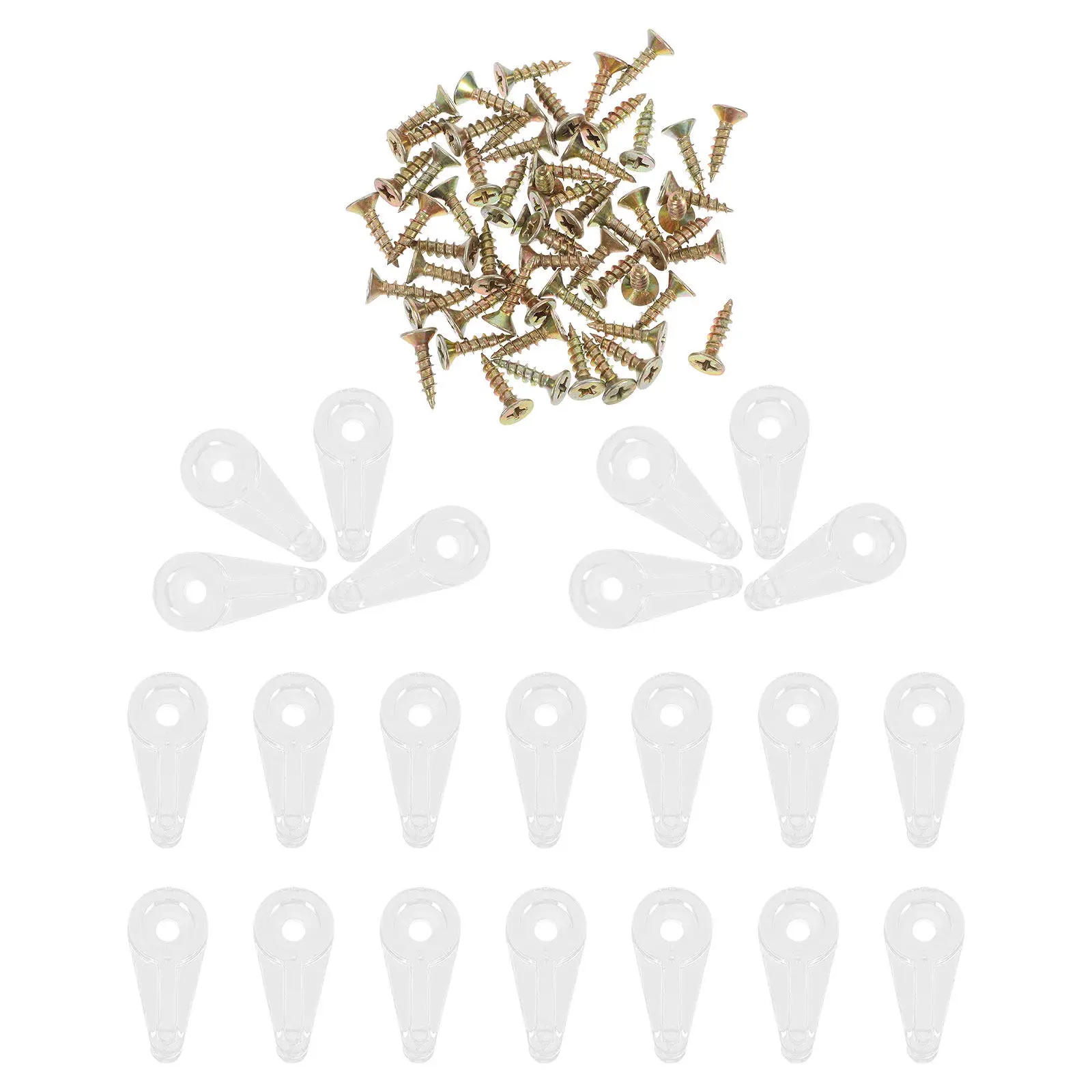 50Pcs Sleek Glass Retainer Clips for Wardrobe Mirrors Cabinet Doors Easy Install Glass Panel Clips Mirror Holder Fastening