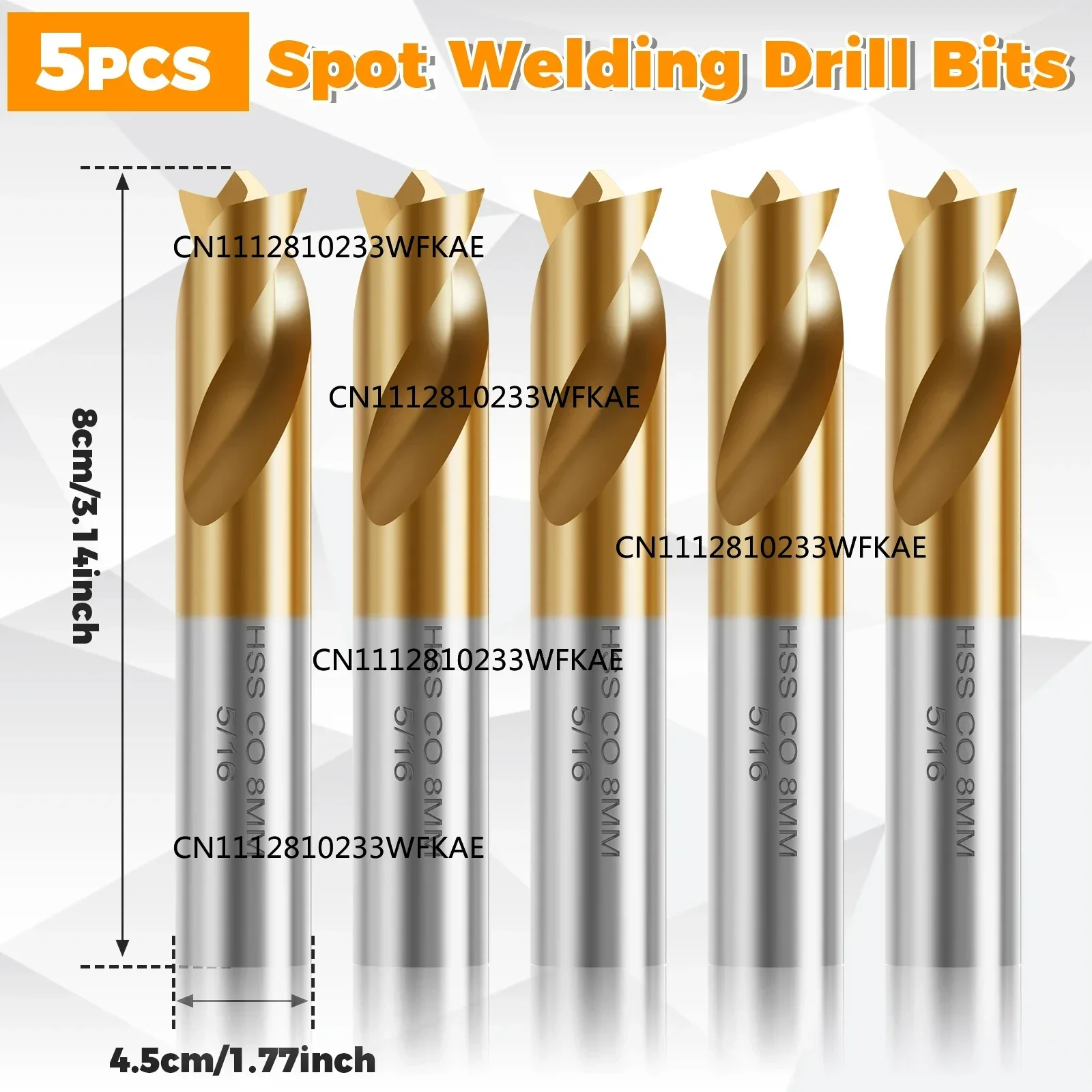 5 Pcs Spot Weld Drill Bit Set High Speed Steel Spot Weld Cutter Easy to Use Drill Bit Set for Car Maintenance Steel Aluminum