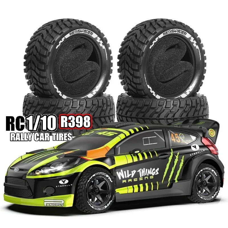 4 Stück 75mm RC Rallye-Auto Gummireifen mit Profilierung für 1:10 RC Straßenfahrzeuge Tamiya HSP HPI Kyosho