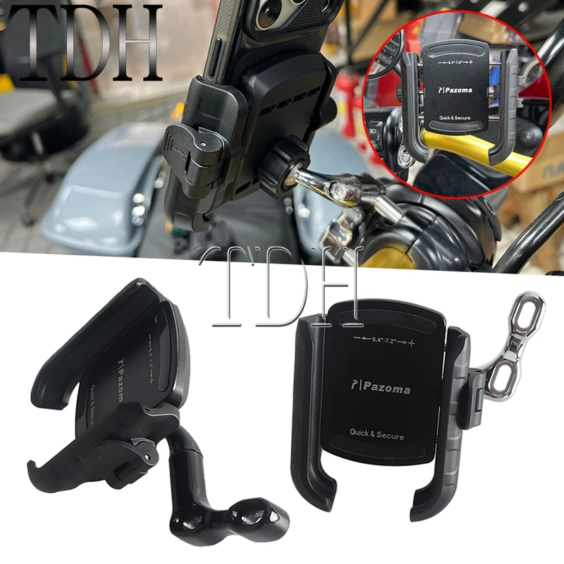 Phone Holder 360° Rotation Motorcycle Handlebar Mobile Holder For Harley BMW R Nine T R9T Kawasaki Vulcan 900 1500 1600 2000