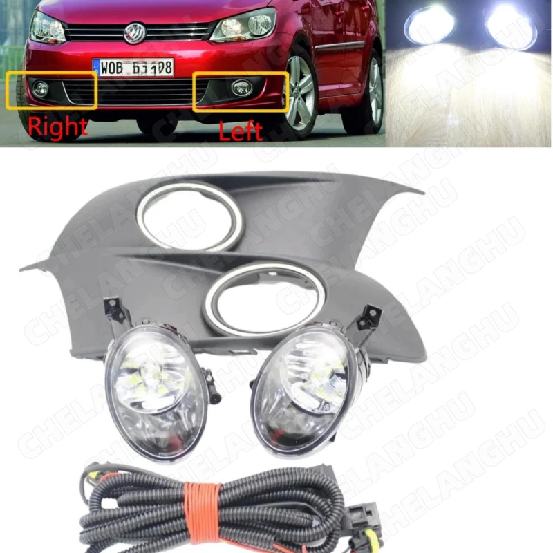 

Для VW Caddy 2K Facelift 2011 2012 2013 2014 2015 Автомобильная Стайлинг светодиодная противотуманная фара или крышка решетки или жгут проводов в сборе