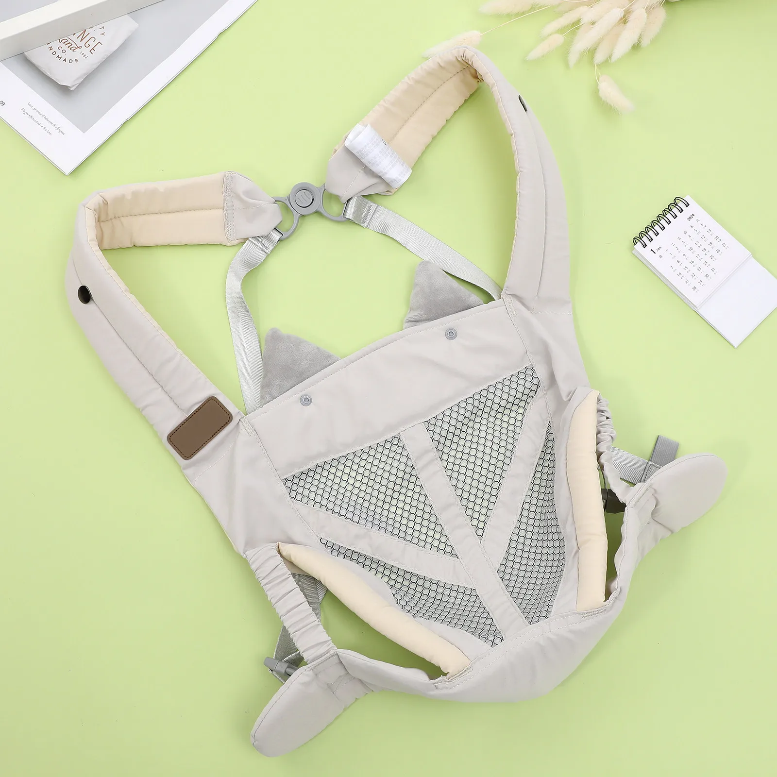 

Слинг-переноска для новорожденных и малышей, легкая, серая, с хлопковыми лямками, сиденье-подушка для таза