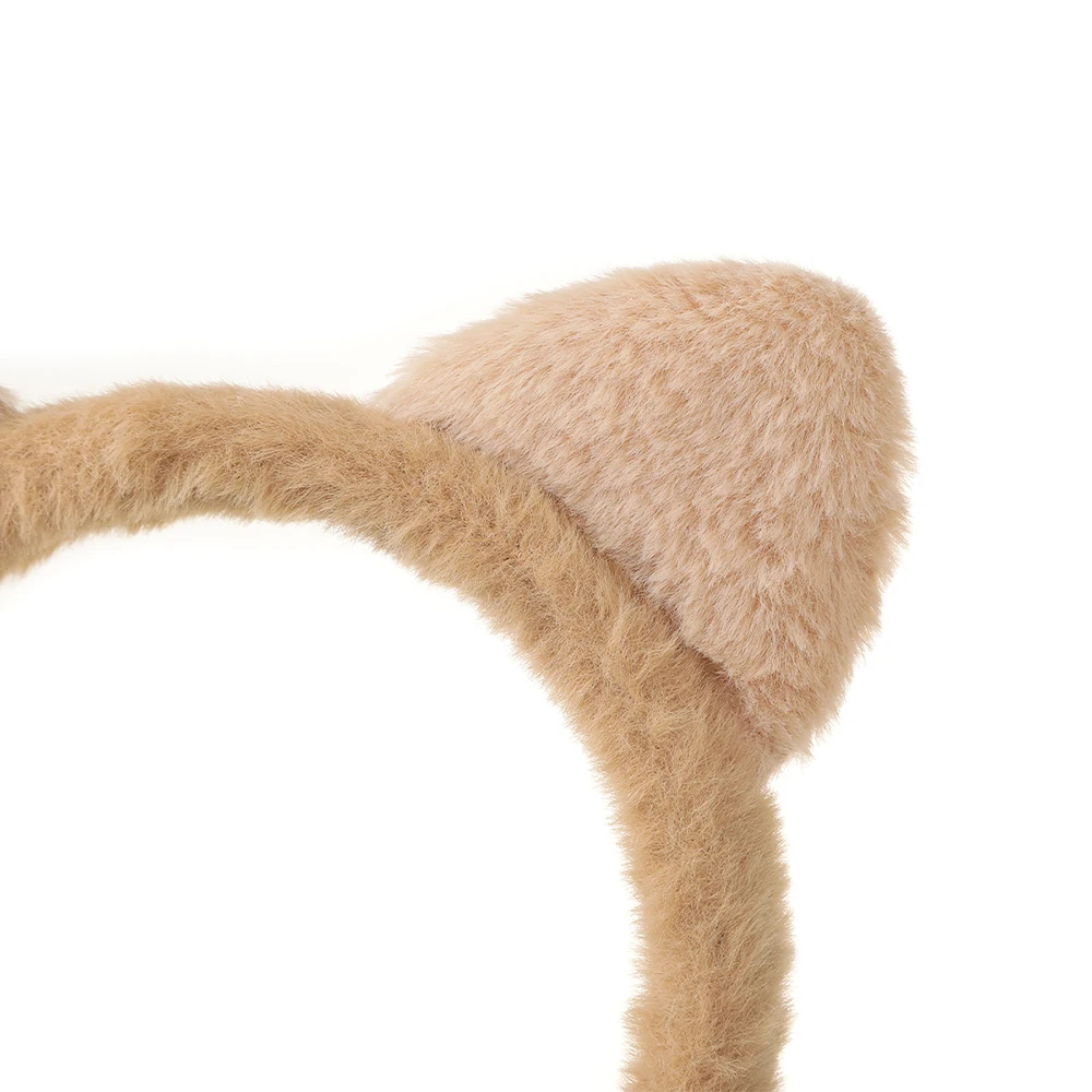 Plush cat ears Hairbands For Women Solid Color Cute Headband Hair Hoop Hair Bands Headdress Hair Accessories image 2