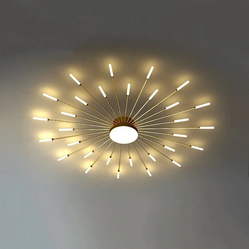 Modern LED Ceiling Lights Acrylic Sunflower Ceiling Chandelier Black Gold Spiral Shape Creative Lamp Living Dining Room Lighting