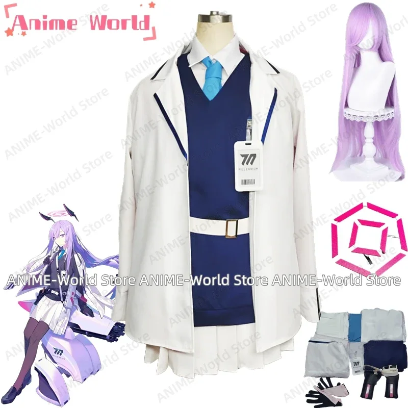 《Custom Size》Blue Archive Shiraishi Utaha Cosplay Costume Cos Game Anime Party Uniform Hallowen Clothes Clothing Wig Headwear