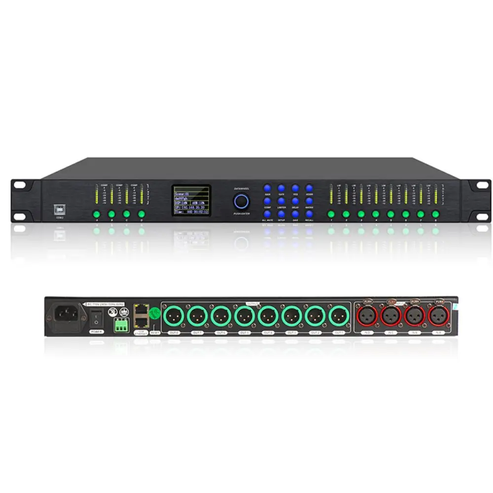 DPA0408RTS Sound Audio Processor 4 in 8 Out Multi Effect Dsp Audio Processor With FIR Professional Grade Digital Audio Processor