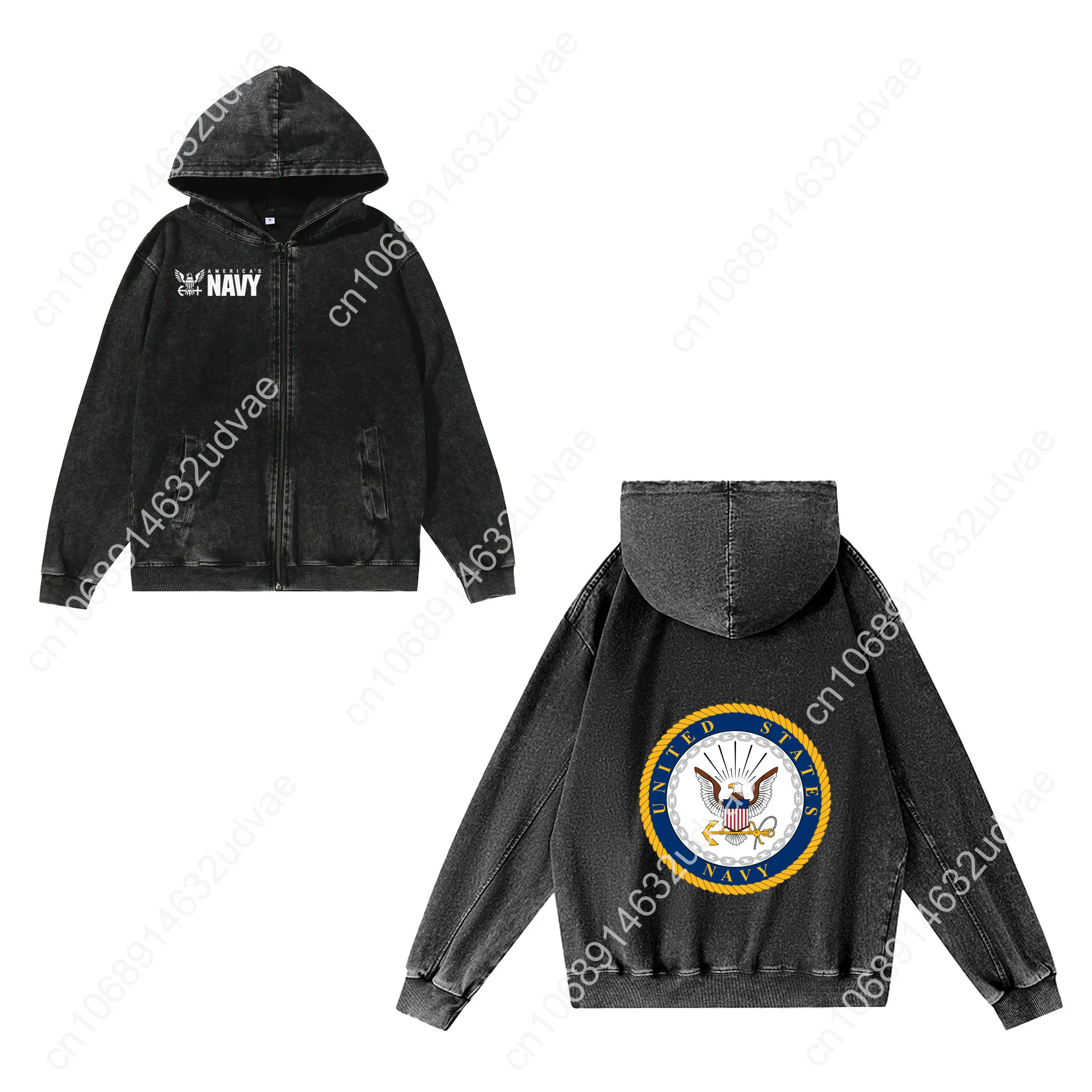 United States Navy Hoodies Retro Hooded Sweatshirt Man Woman Teenager Vintage Pullover Sweat Shirt with Pocket Customized Tops