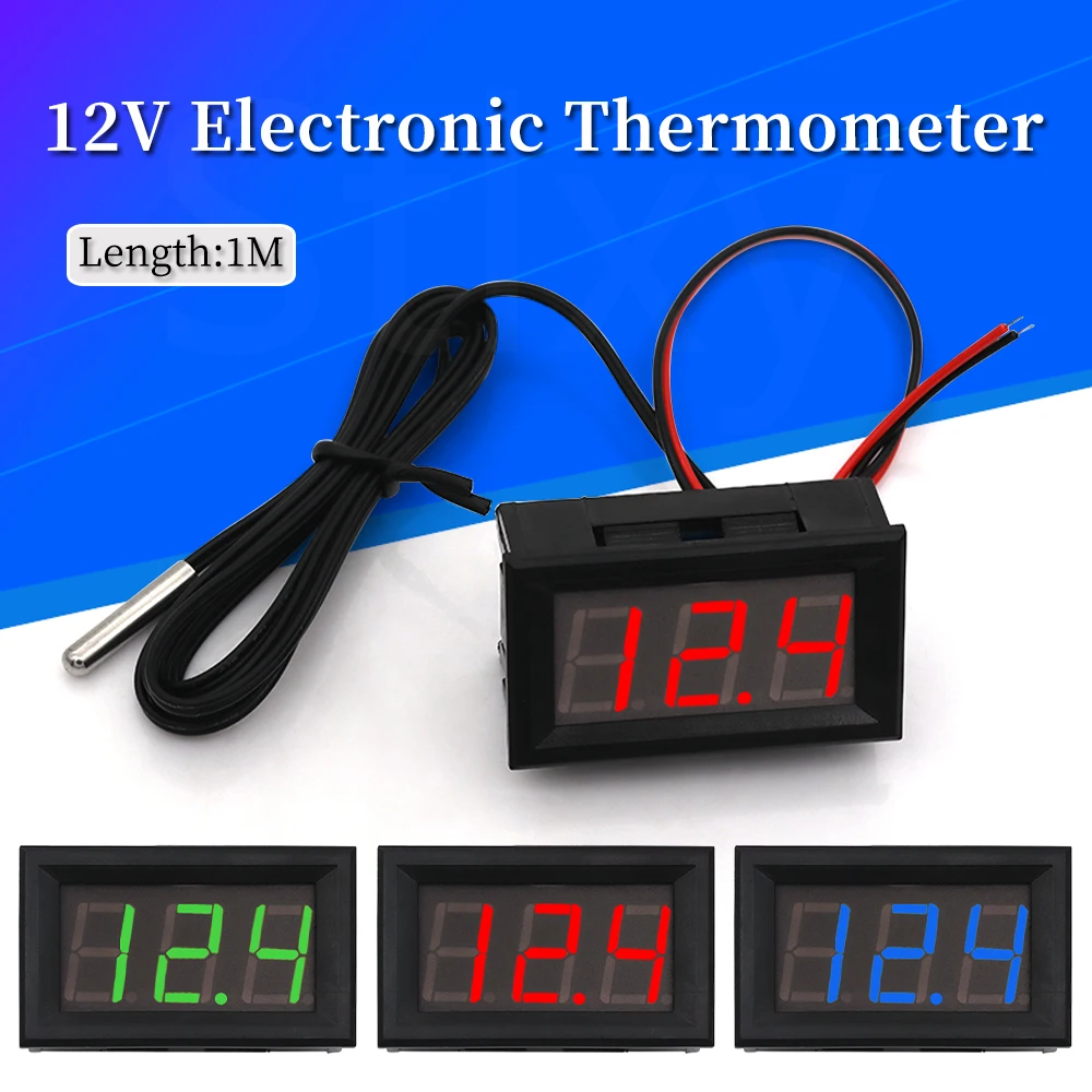 0.56 inch Temperature Sensor Module Meter Detector With Sensors Probe DC 5-12V 0.56