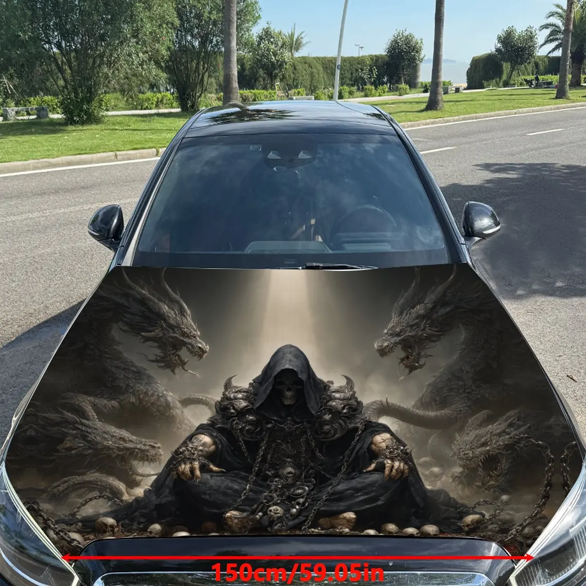 غلاف فينيل للسيارة من Nether Reaper للتحكم في التنين، ملصق غطاء السيارة المقاوم للماء من مادة PVC، عصا ذاتية اللصق مقاومة للخدش