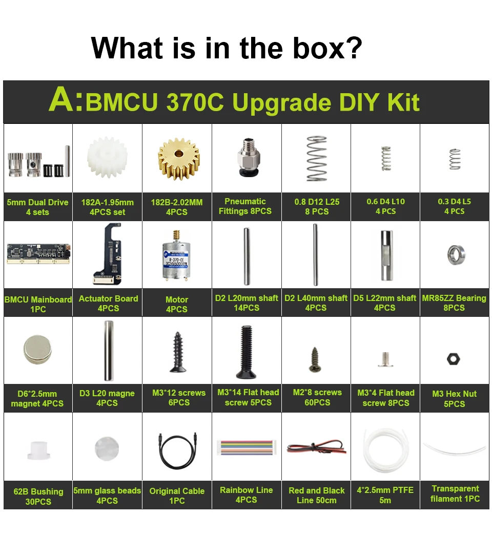 Tree Tribe AMS BMCU 370C DM PRO Messinggetriebe, hohe Drehmomentleistung, mehrfarbiger Druck, kompatible Teile für den A1 Mini MMU 3D-Drucker. – Detail 8