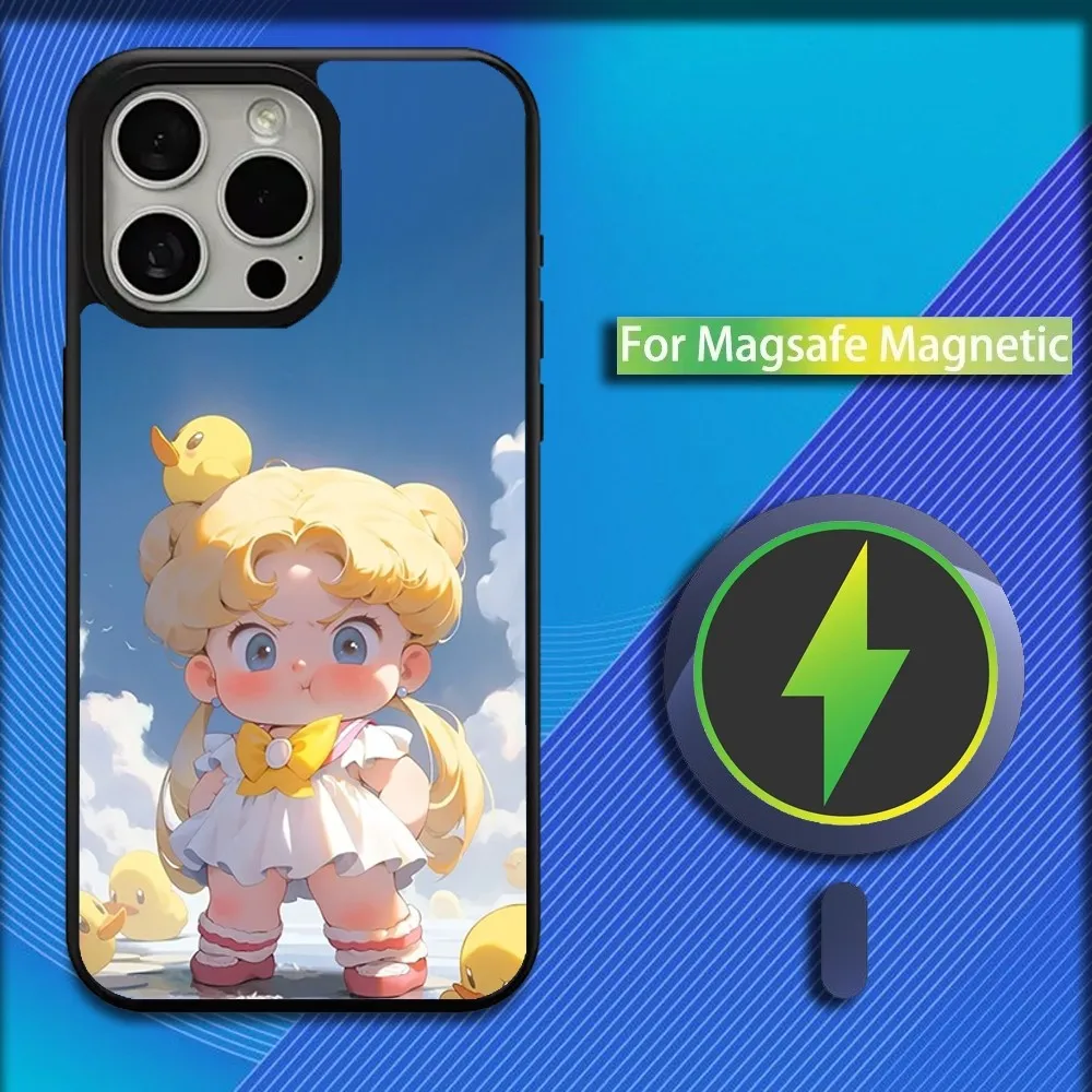 Cute S-Sailor Girl M-MoonS Phone Case For iPhone 16,15,14,13,12,11,Plus,Pro,Max,Mini Magsafe Magnetic Wireless Charging