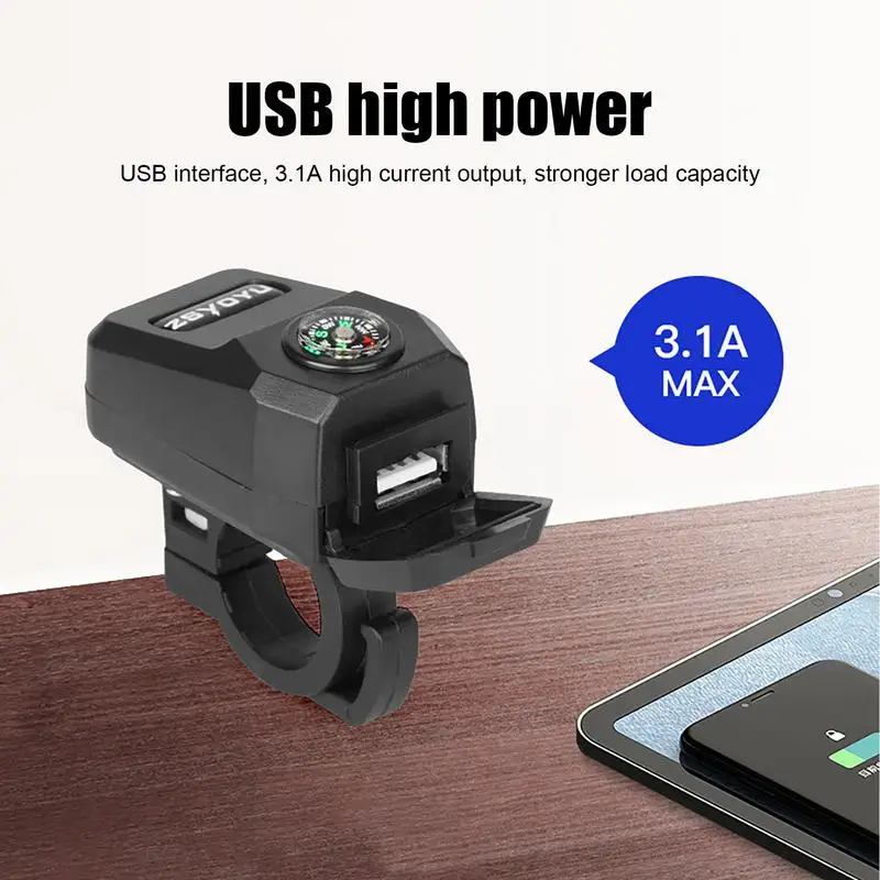Motorcycle USB Fast Charger USB Socket Fast Cellular Charger Waterproof Compass Phone Motor Bikes For Motorcycle Accessories