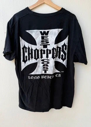 Summer Cotton Streetwear West Coast Choppers Tide Brand Print Short Sleeve Tshirt Retro HighStreet Clothing Casaul Loose Top Tee