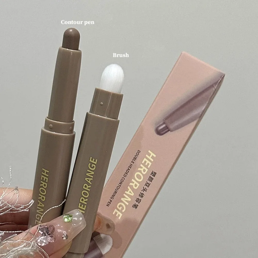 Highlighting & Bronzer Stick: Long Lasting Corrector with Brush, Brightening Concealer Pen, Nose Shadow, and Contouring image 2