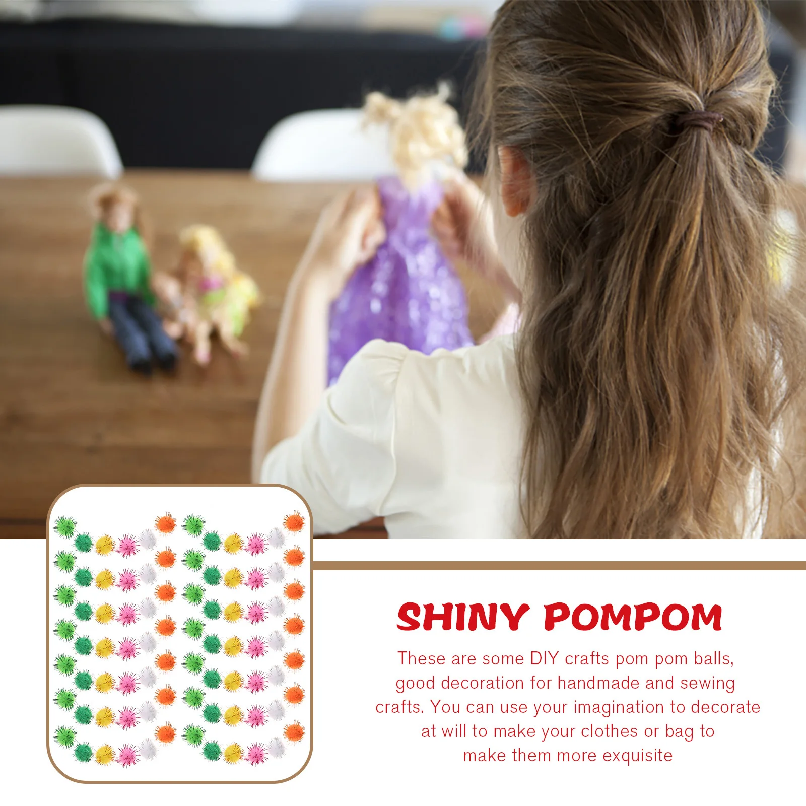 

1000pcs Glitter Balls Craft Pom Poms For Diy Handmade Decoration Tiny Colored Pom Poms Bulk Mini Pompoms Arts Crafts Supplies