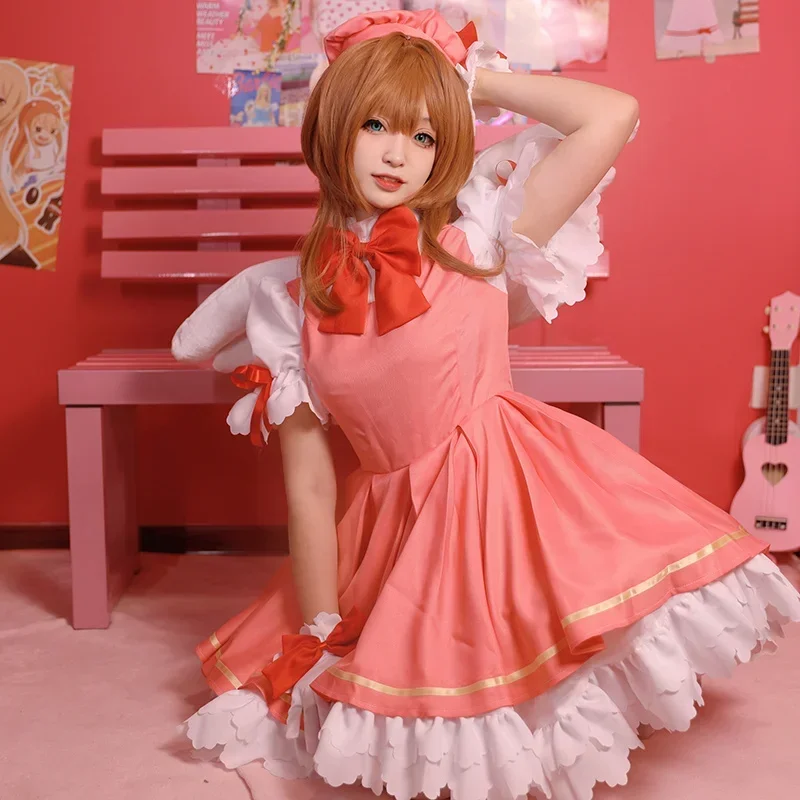 XS-3XL anime game Cardcaptor Sakura Kinomoto Sakura battle lolita dress party uniform cosplay costume Halloween women clothes