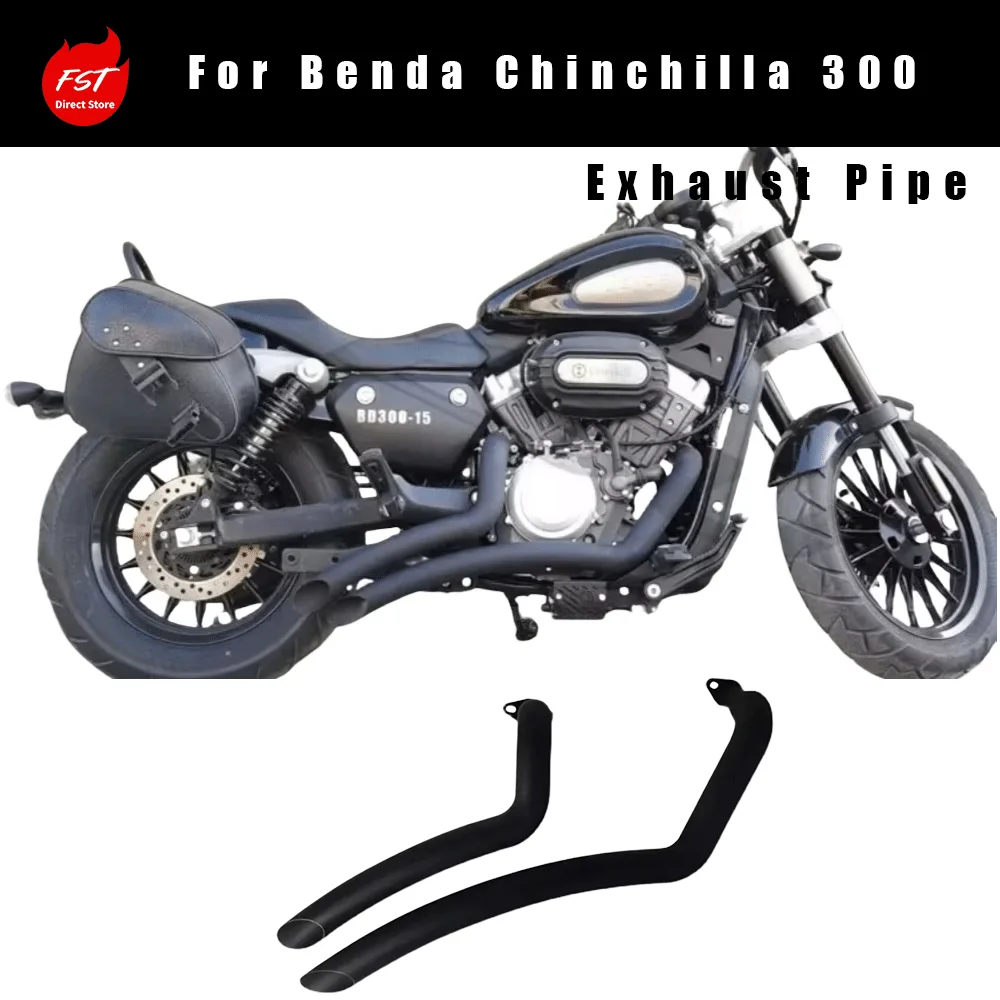 For Benda Chinchilla 300 BD300 Modified Exhaust, Harley Retro Style with Removable