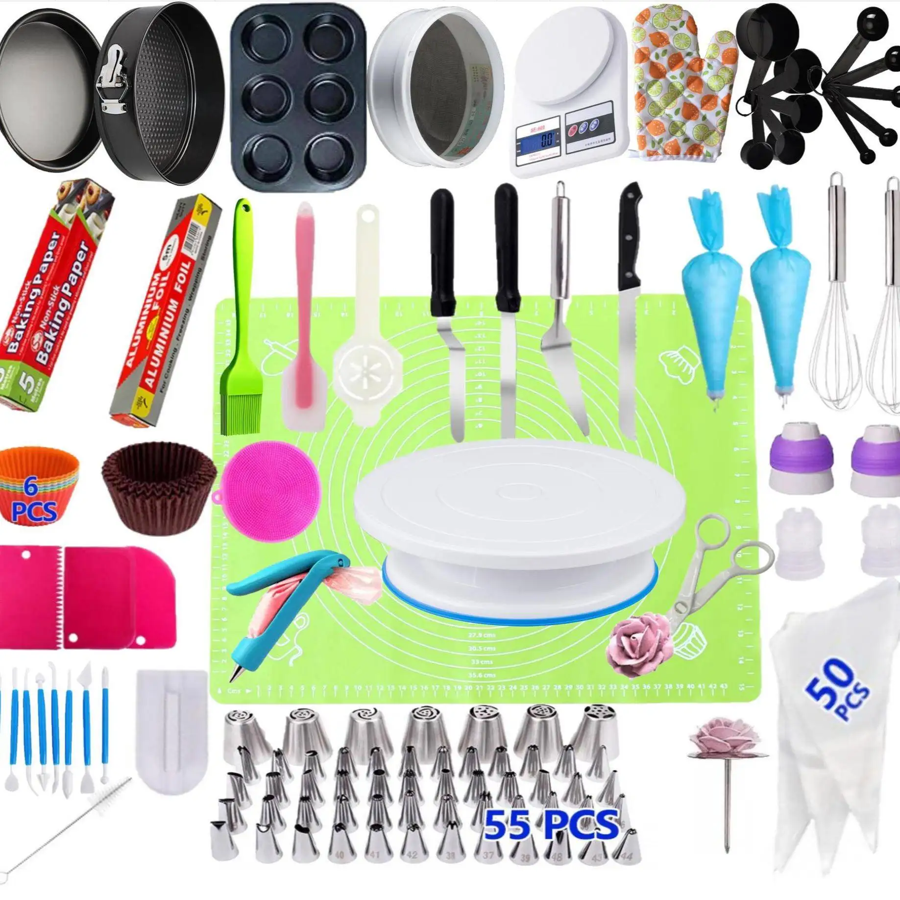 

06-Piece Set Baking Tools Cake Decorating Tips Eco-Friendly Plastic Baking Mold Kitchen Cooking Utensils DIY Baking Accories