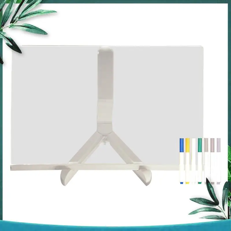 (NEW) 2025 LED Color Note Board Acrylic Adjustable Bracket Message Board, 7 Colored Pens, 20X20cm.