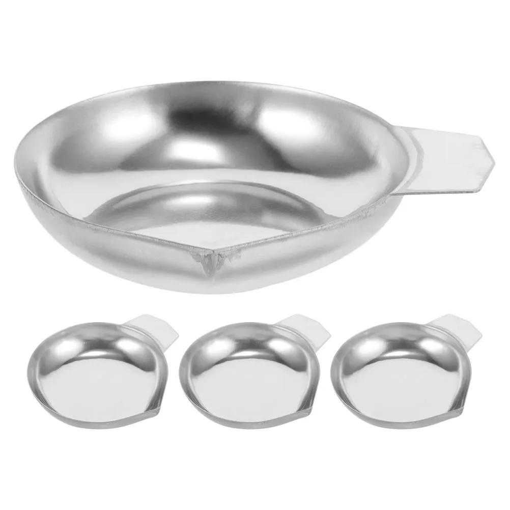 

4 Pcs Diamond Weighing Pan Stainless Steel Jewelry Scale Lab Sample Mini Food Boats Electronic Kitchen Tray Containers Portable