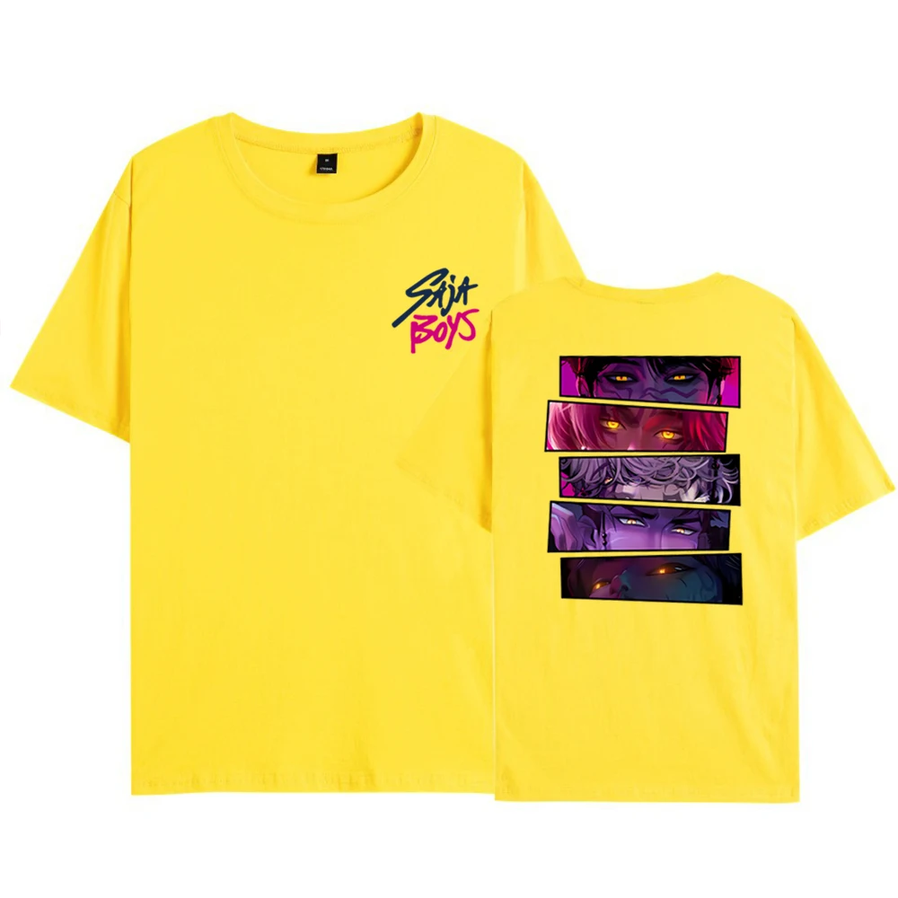 ساجا بنين 2 الجانب تي شيرت ساجا بنين بوي باند التي شيرت Kpop شيطان مستوحاة الفيلم قميص شيطان الصيادين موضة Harajuku Kawaii تي شيرت #6