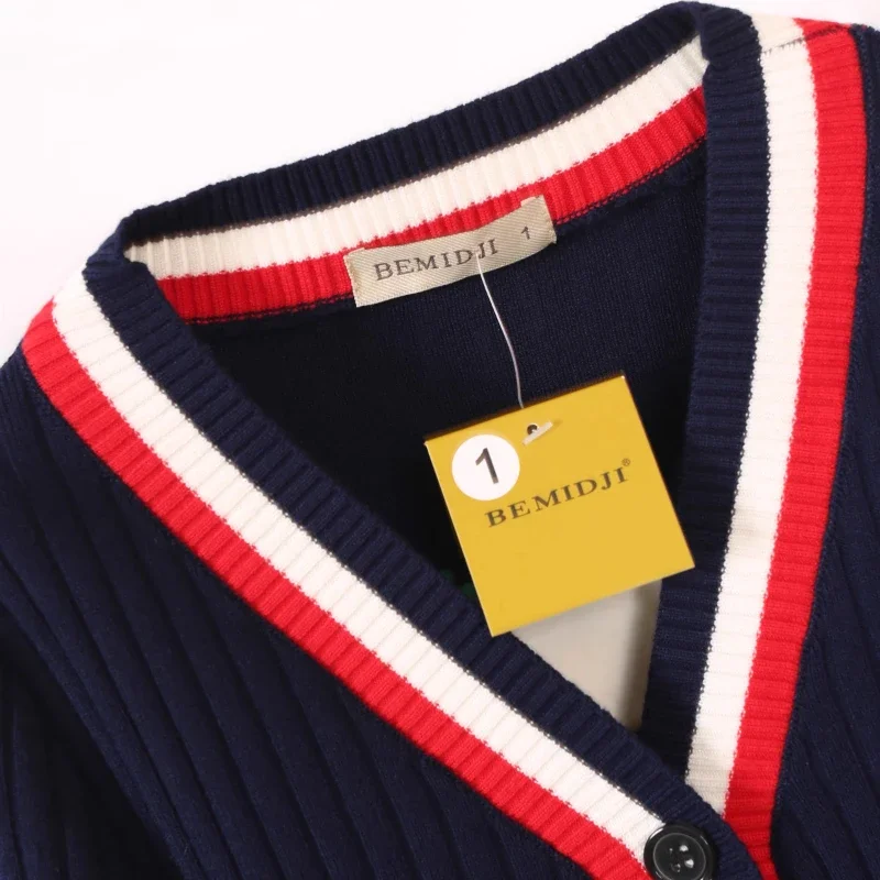 Baby Boys Knitted Cardigan Autumn Winter Kids V-Neck Cable Knit Sweater Jacket Children Fashion British Clothing Knit Coat