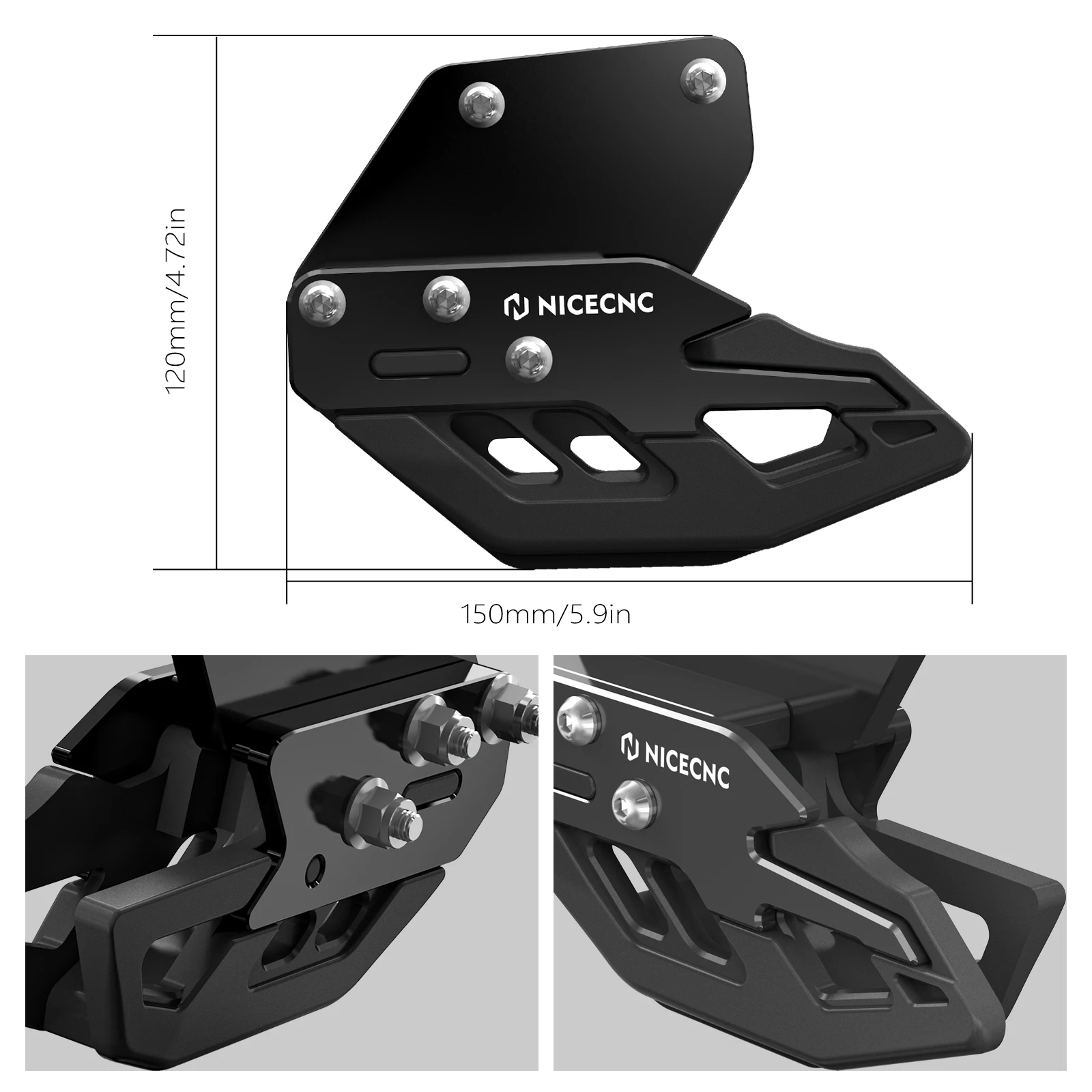 NICECNC Für Honda TRX450R 2006-2009 TRX ATV Hinterer Schwingarm Kettenführungsschutz TRX450ER 2006-2014 Geräuschreduzierung – Detail 9
