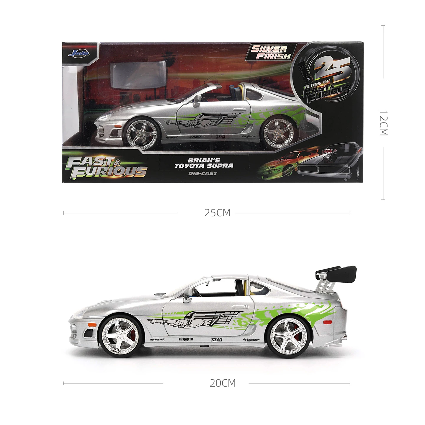 JADA 1:24 Fast & Furious 25th Anniversary Diecast Car – Metal