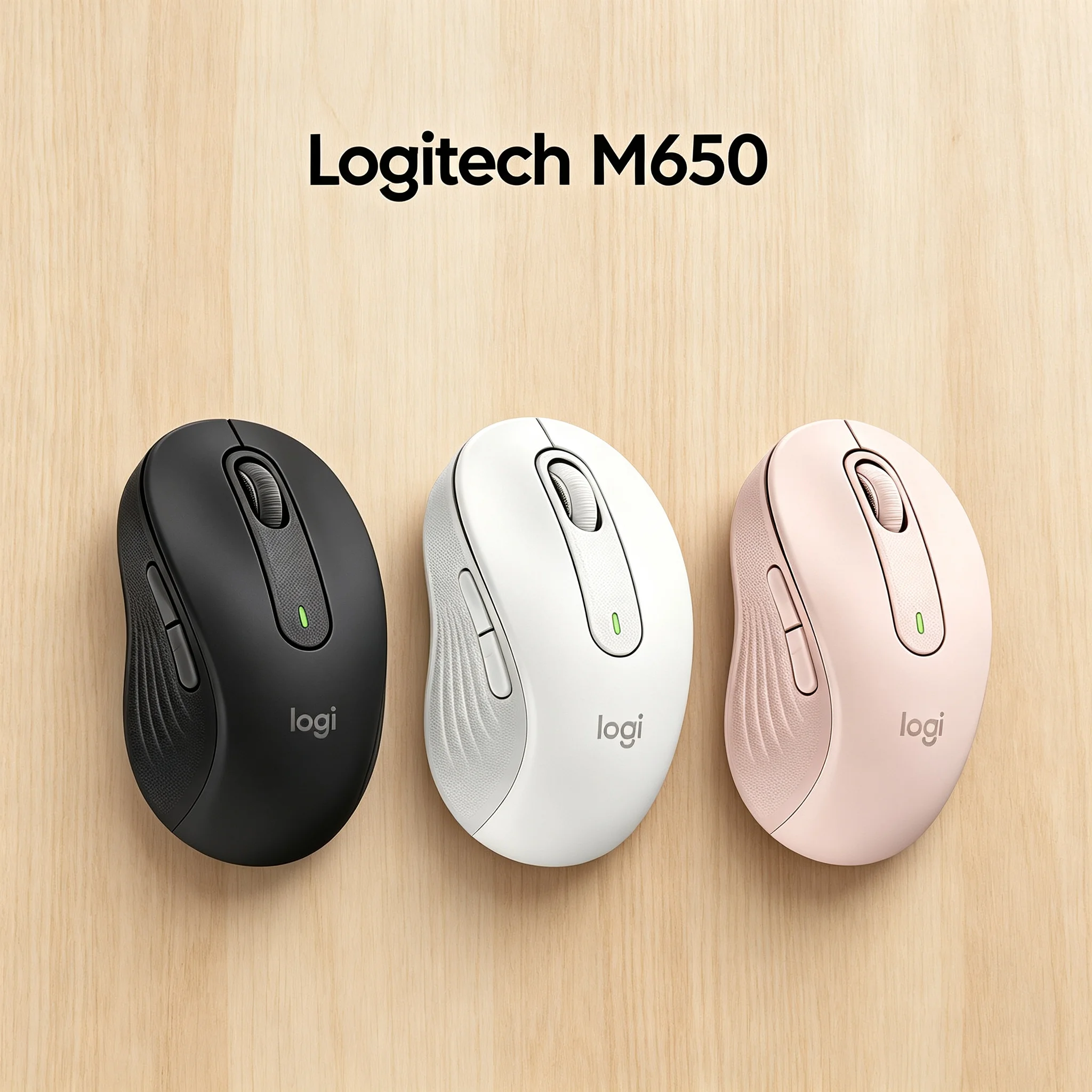 Logitech M650 Signature Ergonomic Silent Bluetooth Mouse Multi Device Switch Recycled Plastic Material SmartWheel Scrolling Long