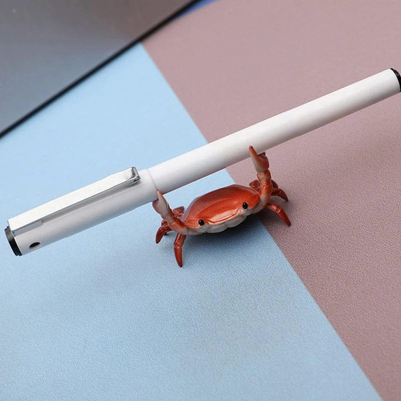 New Japanese Creative Cute Crab Pen Holder Weightlifting Crabs Penholder Bracket Storage Rack Gift Stationery