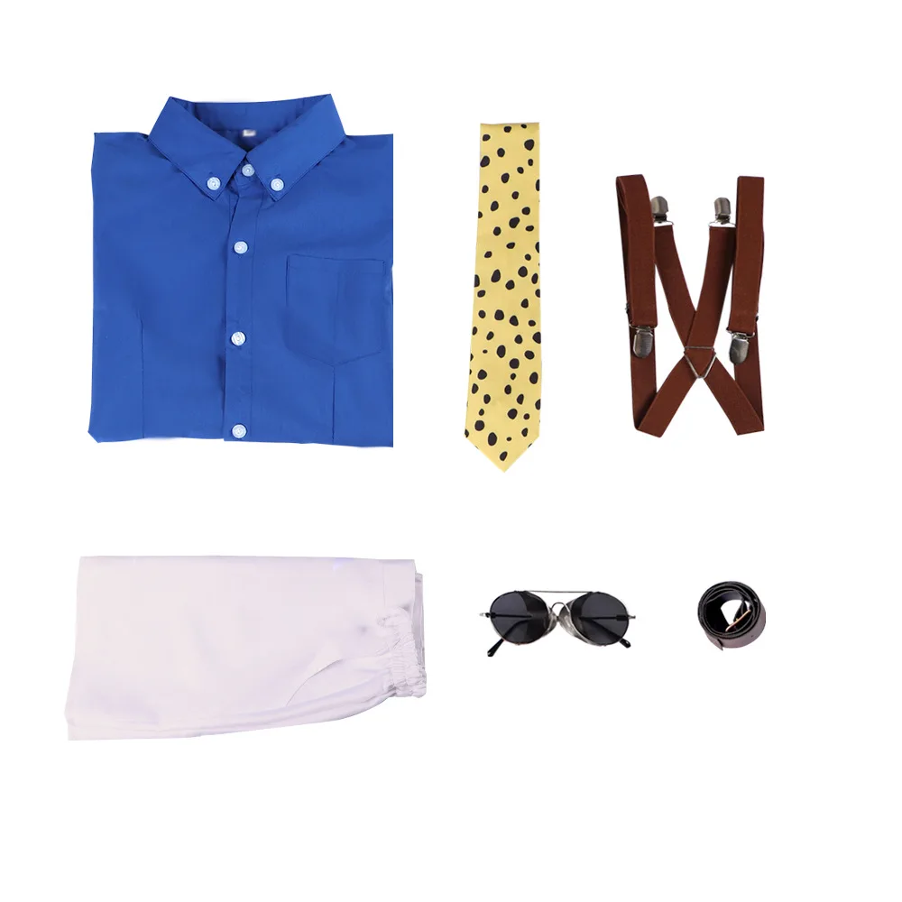 WENAM Nanami Kento Cosplay Costume Women's Shirt Slim Fit Skirt with Tie Suspender Glasses Nanami Kento Women JJK Costume view 6