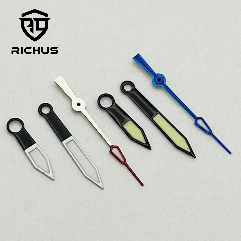 Manecillas de reloj RICHUS luminosas verdes compatibles con NH35 NH36 ETA2824 2836 Miyota8205 8215 821A Mingzhu DG2813 3804 PT5000 movimiento
