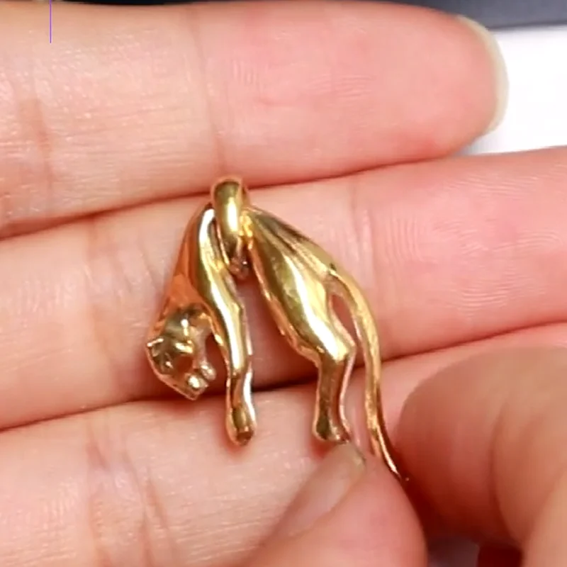 5.3g 3D Pendant wild cat lion leopard Women Pendant 925 SOLID STERLING Silver Pendant