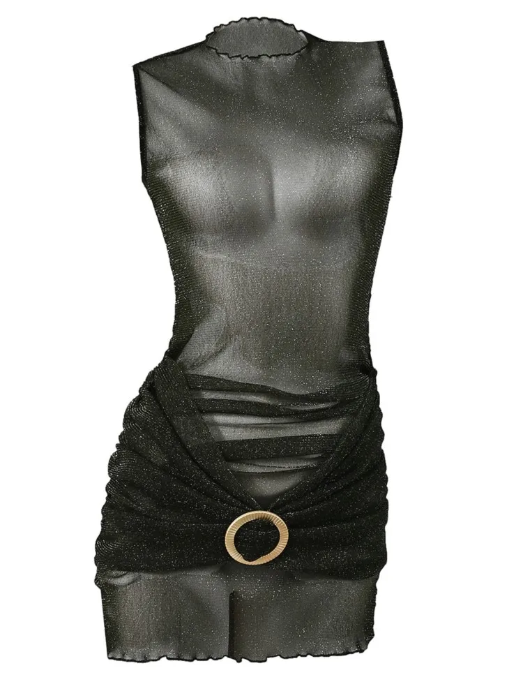 Sexy Chic Verde Militare Vestito Delle Donne O-Collo Cami Backless Vestito Da Partito di Modo 2026 Estate Autunno Y2K Ragazza Sera Club Dress