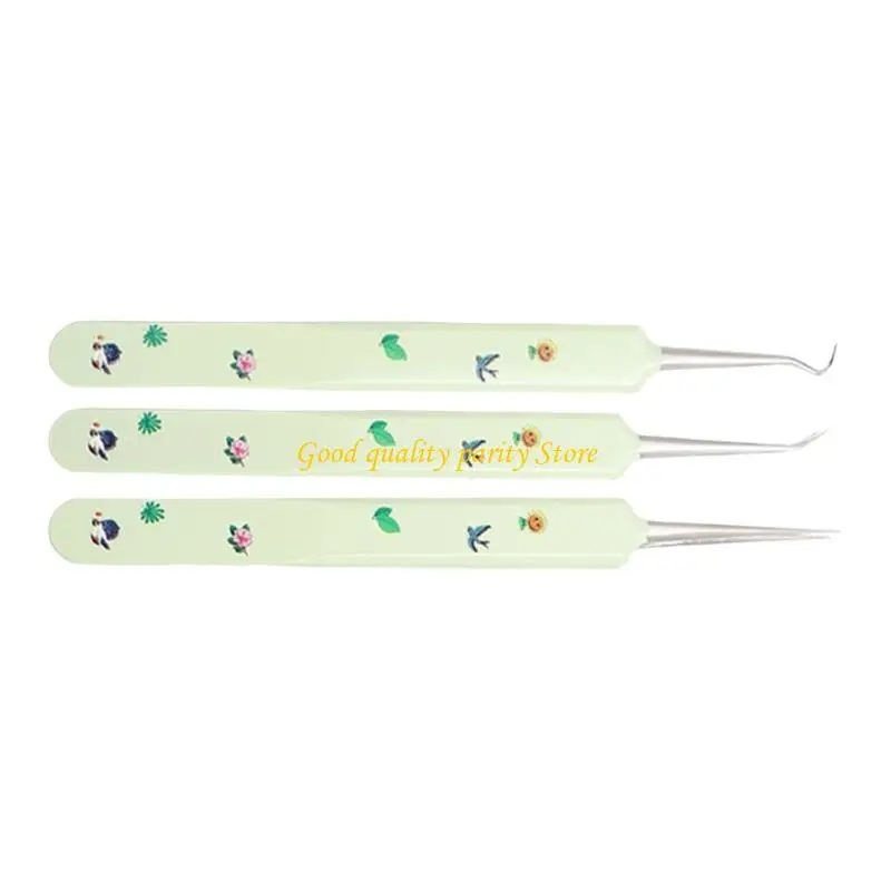 M4ya 3 PCS Pimple Popper Tool kits Blackhead Remover Tweezers for Woman and Man