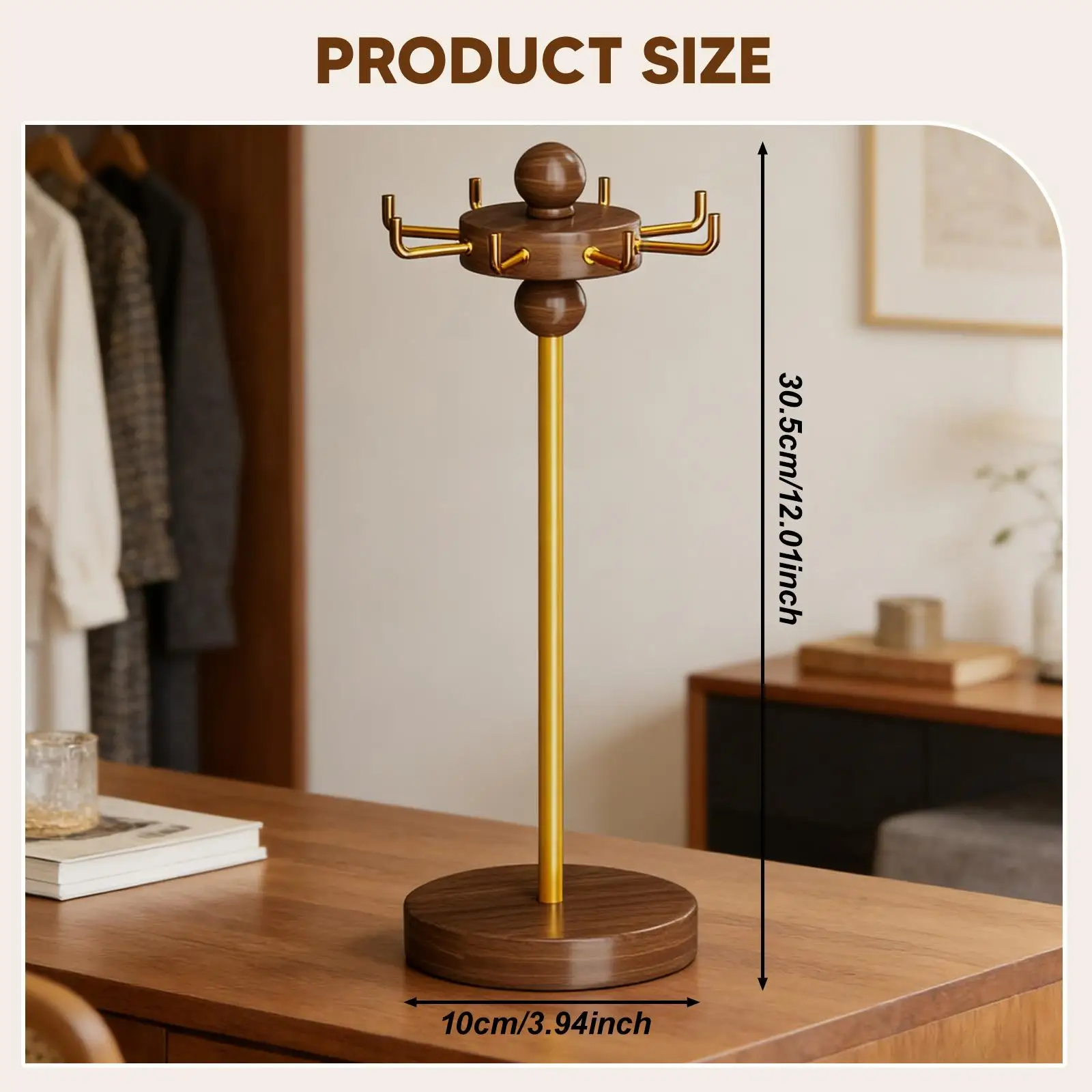 

Модная вращающаяся подставка для украшений, органайзер для хранения и демонстрации серег, колец и кулонов для дома