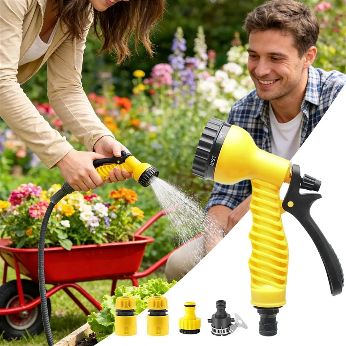 2026 New Garden Hose Sprayer Nozzle Non Slip Gardening Supplies Hose Head Sprayer for Lawn Outdoor Outside Yard Patio Car Wash