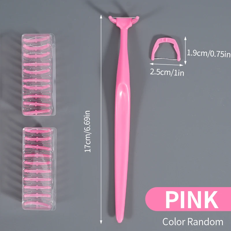1set Oral dental floss with 20 disposable replacement heads, teeth cleaning in blue, green, white, pink colors randomly selected