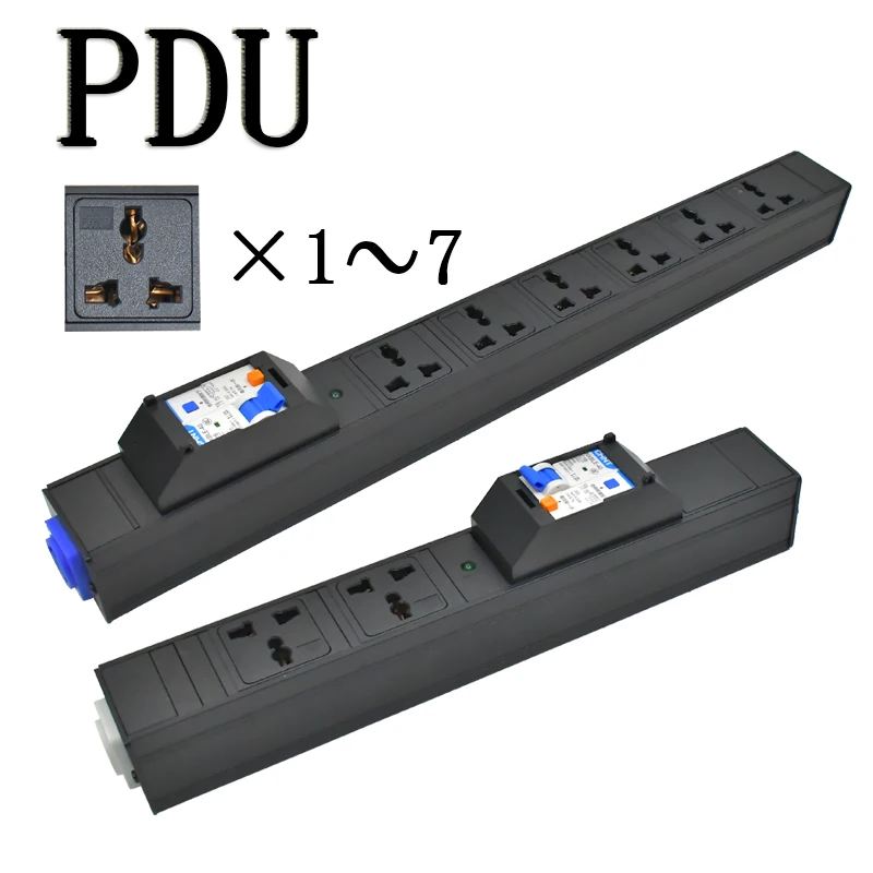 PDU Power Strips Schuko Powerlink box audio 3P Aviation plug universal output SOCKET 1-7AC  20A Short circuit switch control